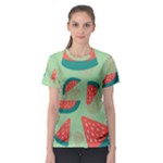 Watermelon Dots Summer Pattern Women s Sport Mesh T-Shirt