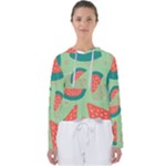 Watermelon Dots Summer Pattern Women s Slouchy Sweat