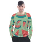 Watermelon Dots Summer Pattern Men s Long Sleeve Raglan T-Shirt