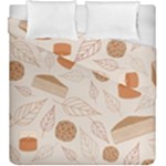 Leaves Cake Cookies Pattern Duvet Cover Double Side (King Size)