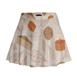 Leaves Cake Cookies Pattern Mini Flare Skirt