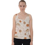 Leaves Cake Cookies Pattern Velvet Tank Top