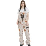 Leaves Cake Cookies Pattern Women s Front Zip Ski And Snowboard Bib Pants