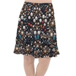 Pearls and stones Fishtail Chiffon Skirt