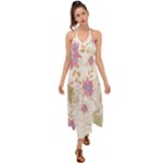 Flowers Blossom Spring Garden Halter Tie Back Dress 