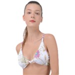 Flowers Blossom Spring Garden Knot Up Bikini Top