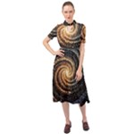 Galaxy Background Star Keyhole Neckline Chiffon Dress