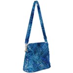 Blue Christmas Tree Branch Texture, Winter Texture, Tree Texture, Tree Branches Zipper Messenger Bag