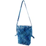 Blue Christmas Tree Branch Texture, Winter Texture, Tree Texture, Tree Branches Folding Shoulder Bag