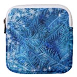 Blue Christmas Tree Branch Texture, Winter Texture, Tree Texture, Tree Branches Mini Square Pouch