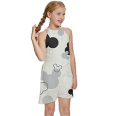 Kids  Halter Collar Waist Tie Chiffon Dress 