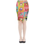 Owls Pattern, Abstract, Art, Desenho Midi Wrap Pencil Skirt