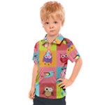 Owls Pattern, Abstract, Art, Desenho Kids  Polo T-Shirt