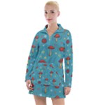 Whimsical Mushroom pattern Women s Long Sleeve Casual Dress