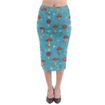 Whimsical Mushroom pattern Midi Pencil Skirt