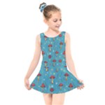 Whimsical Mushroom pattern Kids  Skater Dress Swimsuit