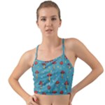 Whimsical Mushroom pattern Mini Tank Bikini Top