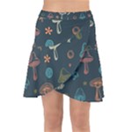 Whimsical Mushrooms pattern Wrap Front Skirt