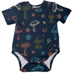 Whimsical Mushrooms pattern Baby Short Sleeve Bodysuit