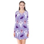 Boo crew halloween season Long Sleeve V-neck Flare Dress