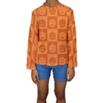 Seamless Halloween Pattern With Smiling Pumpkin 20240926 161520 0000 Kids  Long Sleeve Swimwear