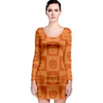 Seamless Halloween Pattern With Smiling Pumpkin 20240926 161520 0000 Long Sleeve Bodycon Dress