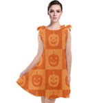 Seamless Halloween Pattern With Smiling Pumpkin 20240926 161520 0000 Tie Up Tunic Dress