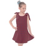 Brown Red Dot Pattern Kids  Tie Up Tunic Dress