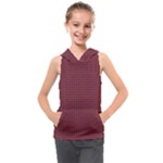 Brown Red Dot Pattern Kids  Sleeveless Hoodie