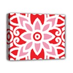 A Red And White Pattern With A Flower On It Deluxe Canvas 14  x 11  (Stretched)