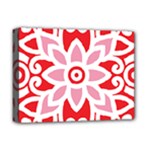 A Red And White Pattern With A Flower On It Deluxe Canvas 16  x 12  (Stretched) 