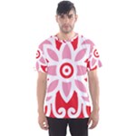 A Red And White Pattern With A Flower On It Men s Sport Mesh T-Shirt