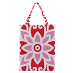 A Red And White Pattern With A Flower On It Classic Tote Bag