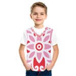 A Red And White Pattern With A Flower On It Kids  Basketball Tank Top