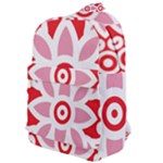 A Red And White Pattern With A Flower On It Classic Backpack