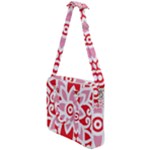 A Red And White Pattern With A Flower On It Cross Body Office Bag