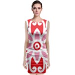 A Red And White Pattern With A Flower On It Classic Sleeveless Midi Dress