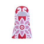 A Red And White Pattern With A Flower On It Adjustable Balaclava Face Mask