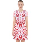 A Red And White Pattern With A Flower On It Adorable in Chiffon Dress