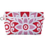 A Red And White Pattern With A Flower On It Handbag Organizer