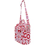 A Red And White Pattern With A Flower On It Crossbody Day Bag