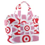 A Red And White Pattern With A Flower On It Sports Shoulder Bag with Shoes Compartment