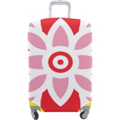 A Red And White Pattern With A Flower On It Luggage Cover (Large) from ArtsNow.com