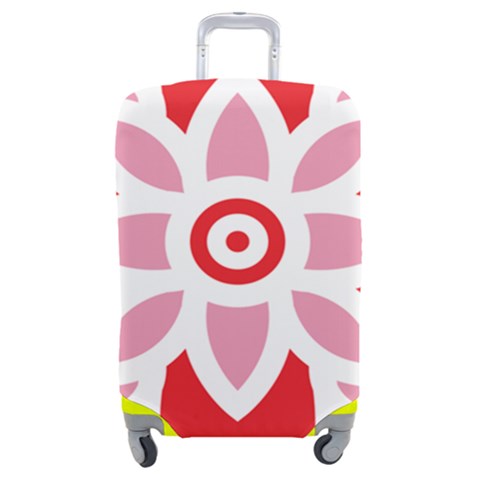 A Red And White Pattern With A Flower On It Luggage Cover (Medium) from ArtsNow.com