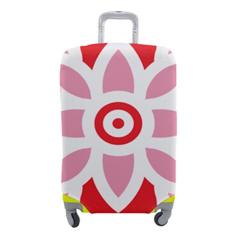 A Red And White Pattern With A Flower On It Luggage Cover (Small) from ArtsNow.com