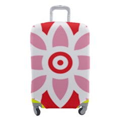 A Red And White Pattern With A Flower On It Luggage Cover (Small) from ArtsNow.com