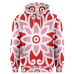 A Red And White Pattern With A Flower On It Men s Overhead Hoodie