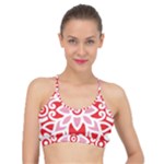 A Red And White Pattern With A Flower On It Basic Training Sports Bra