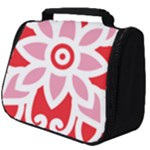 A Red And White Pattern With A Flower On It Full Print Travel Pouch (Big)