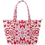 A Red And White Pattern With A Flower On It Back Pocket Shoulder Bag 